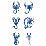 Pikaajalised Scorpion & Flower Herbal Tattoo kleebised &ndash; realistlikud, poolp&uuml;sivad rangluu ja k&auml;e kujundus meestele ja naistele, veekindlad. 9.6 x 17.5 cm