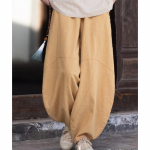 Johnature Naiste Vintage Bloomers P&uuml;ksid &Uuml;hev&auml;rvilised Patchwork Elastne v&ouml;&ouml;koht Kevadp&uuml;ksid Kvaliteetsed lahtised p&uuml;ksid M helekollane v&auml;rv