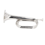 Bugle C-klahviga 11 cm l&auml;bim&otilde;&otilde;duga huulik 34 cm k&otilde;rgus H&otilde;bedane messingist s&otilde;jav&auml;e trompet orkestri jaoks