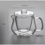 Kuumuskindel k&otilde;rge temperatuuriga klaasist teekannu filtreerimine l&auml;bipaistev &uuml;he kannu kodumajapidamises kasutatava tee eraldamise teekann