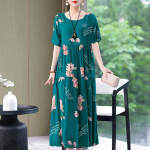 Naiste kleit Suvised vintage riided vabaaja l&uuml;hikeste varrukatega pikk kleit naistele suvekomplekt 3XL