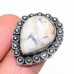 Natural Dendrite Opal Gemstone 925 Sterling Silver Jewelry Ring Size 7 i7d05