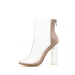 S&uuml;gis Uued Naiste Saapad Moodsad Seksikad L&auml;bipaistev Kile T&otilde;mblukk Kristallkonts Peo K&otilde;rge Kontsaga Pahkluusa Saapad 35