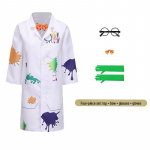 Hull teadlane Halloweeni kost&uuml;&uuml;m lastele - Valge laborikittel cosplay ja laval esinemiste jaoks Child L (135-150CM)