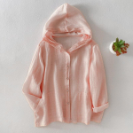 Suvine &otilde;huke linane kapuutsiga pusa naiste pluss suuruses elegantne vabaaja puhkuse p&auml;ikesekaitse kliimaseade s&auml;rk L