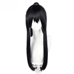 Ashiro Mina Cosplay Parukas Anime Pikk Must Ponisabaga Kuumakindel S&uuml;nteetiline Juus Halloween Rollim&auml;ngu Parukad + Parukakate One Size black