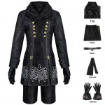 M&auml;ng 9S Cosplay Kost&uuml;&uuml;m YoRHa No. 9 T&uuml;&uuml;pi S &Uuml;htne Jakk P&uuml;ksid Silmamask Kindad Parukas Halloweeniks Comic Coniks S