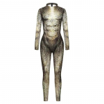 3D krokodillitr&uuml;kiga Cosplay Bodysuit Meeste Naiste Madu Naha Mustriga Zentai Halloweeni Peo Jumpsuit Performance &Uuml;likond S