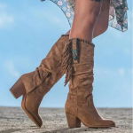 Naiste k&otilde;rged saapad Trend Retro metallist pandlaga terav nina paks konts, Tassle Western Cowboy saapad Naiste kingad Botas De Mujer 2024 34 pruun