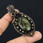 Dragon Jasper Handmade Copper Wire Wrap Pendant 2.95 w7l66