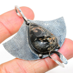 Turritella Fossil Handmade 925 Sterling Silver Gift Pendant 2.48 j5a23