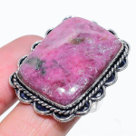 Rhodonite Handmade 925 Sterling Silver Gift Jewelry Ring Size 10 q4u14