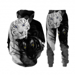 Uus meeste s&uuml;gise kapuutsiga &uuml;likond 3D prinditud metsatiigri mustriga meeste ja naiste spordir&otilde;ivaste &uuml;likond mood t&auml;navakandmise &uuml;likond XXXXXL