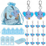 30 tk PVC elevandi ripatsid v&otilde;tmehoidja komplekt T&auml;nan kingitusi Baby Shower s&uuml;nnip&auml;evapeo kaunistamiseks sinine