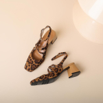 Musta leopardi mustriga naiste slingback-sandaalid k&otilde;rge kontsaga v&auml;ikesed suured suurused 32 48 34 beige