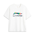 Li Ning Spordielustiili seeria 2024 Auv&auml;rvi seeria Minu nimel Suure logotr&uuml;kiga Kultuurispordi l&uuml;hikeste varrukatega T-s&auml;rk Unisex Topid Valge AHSUC27-1 L