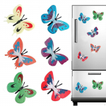 6x Liblika Kleebised Dekoratsioon 3D Kaunistused K&uuml;lmkapp Teadetetahvlitele Kapp