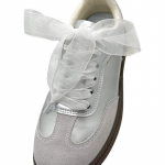 1 paar naiste pehmed vabaaja lamedad kingapaelad tossidele 2,5 cm laiad kingatarvikud kingapaelad siidist satiinpael kingapaelad 100cm valge