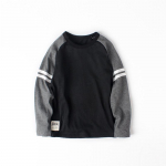 Kevad- ja s&uuml;gisene lasteriided Laste T-s&auml;rk Poiste pikkade varrukatega kampsun Puuvillane &uuml;mara kaelusega pikkade varrukatega alumine s&auml;rk 120cm must