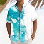 Hawaii s&auml;rk meestele, meeste vintage n&ouml;&ouml;pidega keeglis&auml;rgid l&uuml;hikeste varrukatega suvine rannas&auml;rk L ts&uuml;aan