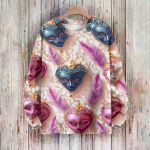 Laste dressipluusid Poiste ja t&uuml;drukute kudumid Armsad tr&uuml;kiga s&auml;rgid &Uuml;mara kaelusega pulloverid 140 roosa