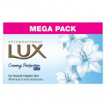 LUX International Creamy Perfection Plus Soap 500 g (4 x 125 g), For Smooth Fragrant Skin with White Rose And Swiss Moisturizer bathing Soap