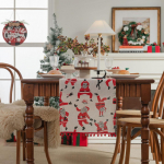 Imanqi Yun Christmas Table Runner - Rectangular Printed Decoration for Dining 33x140 cm