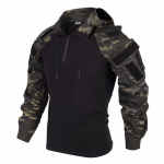Taktilised v&otilde;itluss&auml;rgid Meestele Pikkade varrukatega Hingav T-s&auml;rk Camo Kapuutsiga Kiiresti kuivav CS Paintballi T-s&auml;rk Topid Kulumiskindlad 3XL