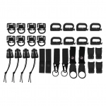 30 tk Molle kinnitused D-pandlad Seljakoti pandlad Nailonpael Seljakoti tarvikud piknikuks telkimiseks Black