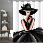 K&otilde;rgekvaliteediline Moodne Elegantne Naiste Du&scaron;ikardin, Vannitoa Dekoratiivne Du&scaron;ikardin, Veekindel Du&scaron;ikardin Konksudega 180*180cm black