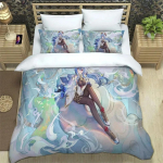 3D-prinditud anime Genshin Impact voodipesukomplekt Kahekohaline Twin King Suur tekikott Tekk Padjap&uuml;&uuml;r Poistele T&uuml;drukutele T&auml;iskasvanute Magamistuba 70x133cm 2pcs