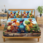 2/3 tk Armas Multikakujuline Dinosaurus 3D Pingulduslehtede Komplekt Harjatud Digitaalse Tr&uuml;kiga Pinguldusleht Padjap&uuml;&uuml;ri Komplekt (1 Linalaen + 1/2 90x190x25cm 2pcs