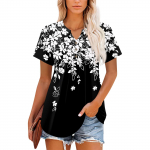 Naiste l&uuml;hikeste varrukatega V-kaelusega kraega topid suvised &auml;ri-vabaaja t&ouml;&ouml; T-s&auml;rgid XL