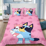 Kohandatud Multikas B-Blueys Bandit Chilli Tekikott Padjap&uuml;&uuml;r Voodipesukomplekt T&auml;iskasvanud Poiss T&uuml;druk Magamistuba Lapsed &Uuml;hekohaline Kahekohaline AU Queen 210x210cm