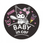 Kuromi magnetkleebis Standardne disain [BABY IN CAR] BABY &Uuml;mar kuju 5,9 tolli (15 cm) One size valge