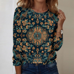 Pikkade varrukatega s&auml;rgid naistele Armsad mustriga graafilised t-s&auml;rgid Pluusid Suures suuruses vabaaja topid Pullover S