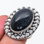 Natural Black Tiger Eye Gemstone 925 Sterling Silver Jewelry Ring Size 8 d8u79