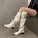 Terava ninaga naiste r&uuml;&uuml;tlisaapad pruunist PU-nahast p&otilde;lvek&otilde;rgused saapad naine s&uuml;gis talv l&auml;&auml;ne kauboi pikad saapad naine 2024 38