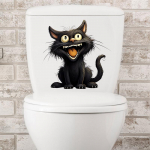 Naljakad mustad kassi seinakleebised kooritavad ja kleebitavad dekaalid magamistoa, elutoa, akende, uste jaoks 30x30CM