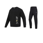 Nike Paks logo &uuml;mmarguse kaelusega pusa pikkade varrukatega pealosa mugavad keskmise v&ouml;&ouml;kohaga pikad p&uuml;ksid vabaaja spordir&otilde;ivaste komplektid unisex komplektid must 716831-010+DX0782-010 L black