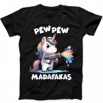 &Uuml;kssarvik Pew Pew Madafakas Naljakas Kingitus Must T-s&auml;rk 198 3XL