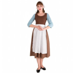Halloweeni teemaline peokleit, Tuhkru etenduse kost&uuml;&uuml;m, Cosplay teenrit&uuml;druku kleit, Pruun kleit M