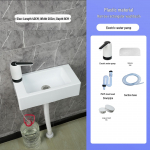 Kompaktne seinale paigaldatav ristk&uuml;likukujuline kraanikauss v&auml;ikestesse ruumidesse