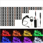 12x Mootorratta Rolleri RGB LED Neoon Alune Valgustusriba Komplekt DC 12V Universaalne