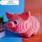 3D Mudel DIY Mini Teemantklotsid Tellised Ehitus Loomade Maailm Roosa Naeratav P&otilde;rsas P&otilde;rsas Istuv Lemmikloom Nukk M&auml;nguasi Lastele Kingitus blue