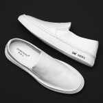Meeste naturaalsest nahast moccasinid: Hingavad nahast slip-on mokassiinid, pehme tald, valge Size 43