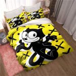 Moodne multikas Felixi kassi voodipesukomplekt Moodne 3D-tr&uuml;kk Kodukaunistus Poiss T&uuml;druk Kuningas Suuruses Voodipesukomplekt Tekikott Padjap&uuml;&uuml;r EU single(135x200cm)