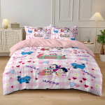 3 tk K-Pop Deemonik&uuml;tid Prinditud S&uuml;damikuta Voodipesukomplekt Pehme &Uuml;hiselamu Magamistuba Erinevad Suurused Masinpestav 135x200cm-EU-Single&set