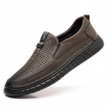 Moodsad Suvised Valged Perforeeritud Nahast Kingad Meeste Slip-on Kingad Ehtne Nahk Mehelikud Mugavad Vabaajakingad Mehelikud Mugavad Loaferid 38 pruun