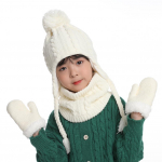 3 tk/komplekt laste m&uuml;ts salli kinda komplekt paksendatud pl&uuml;&uuml;sist pallide dekoratsioon keerutatud tekstuur kootud soojust hoidev tuulekindel soe t&uuml;drukud Bo